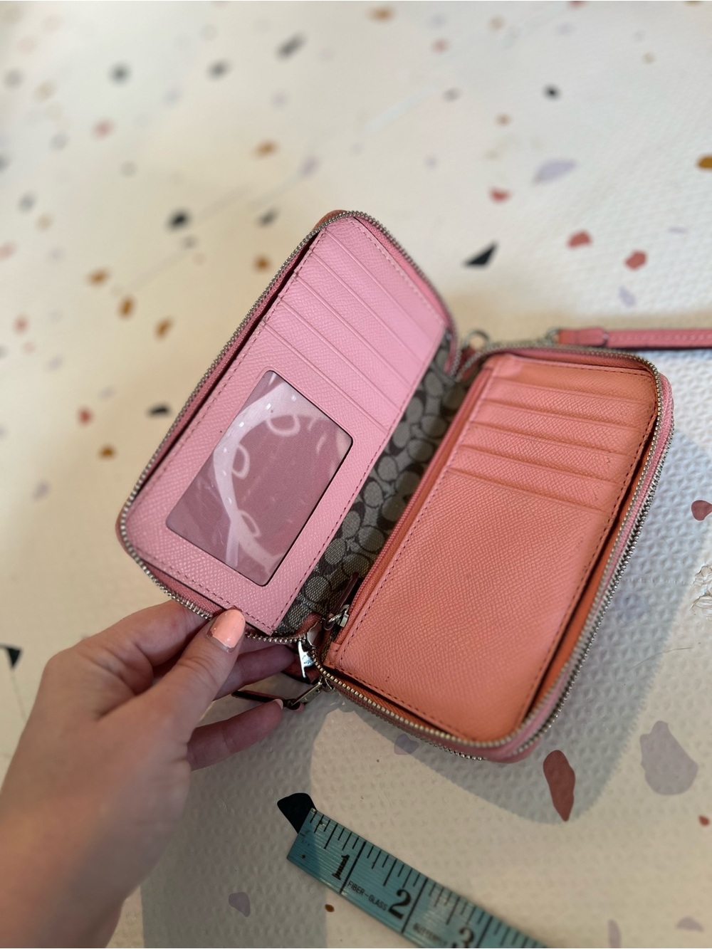 Coach Pink Leather Zip Wristlet Wallet - Picture 9 of 14